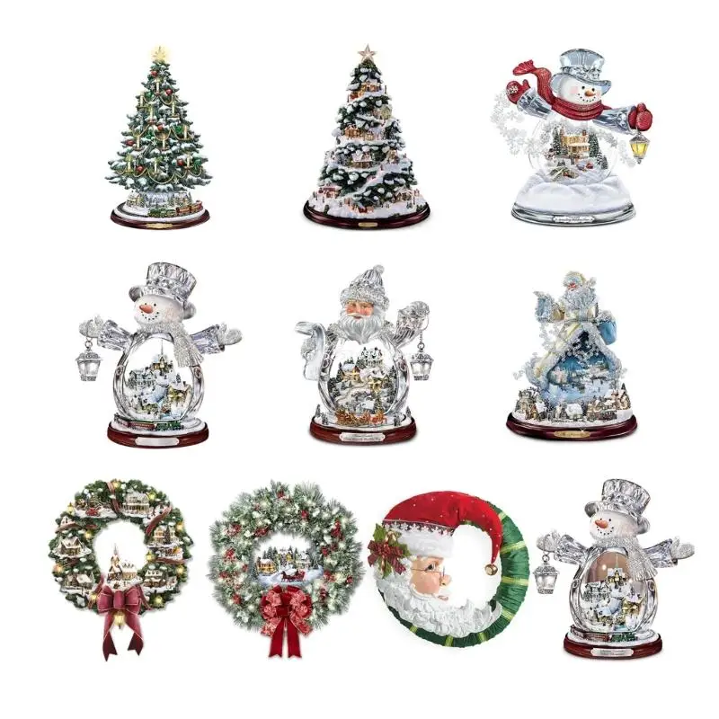 

Christmas Window Clings Home Decorations Tree Snowmans Wreath Santa Xmas Decor Window Stickers Decals Party Supplies