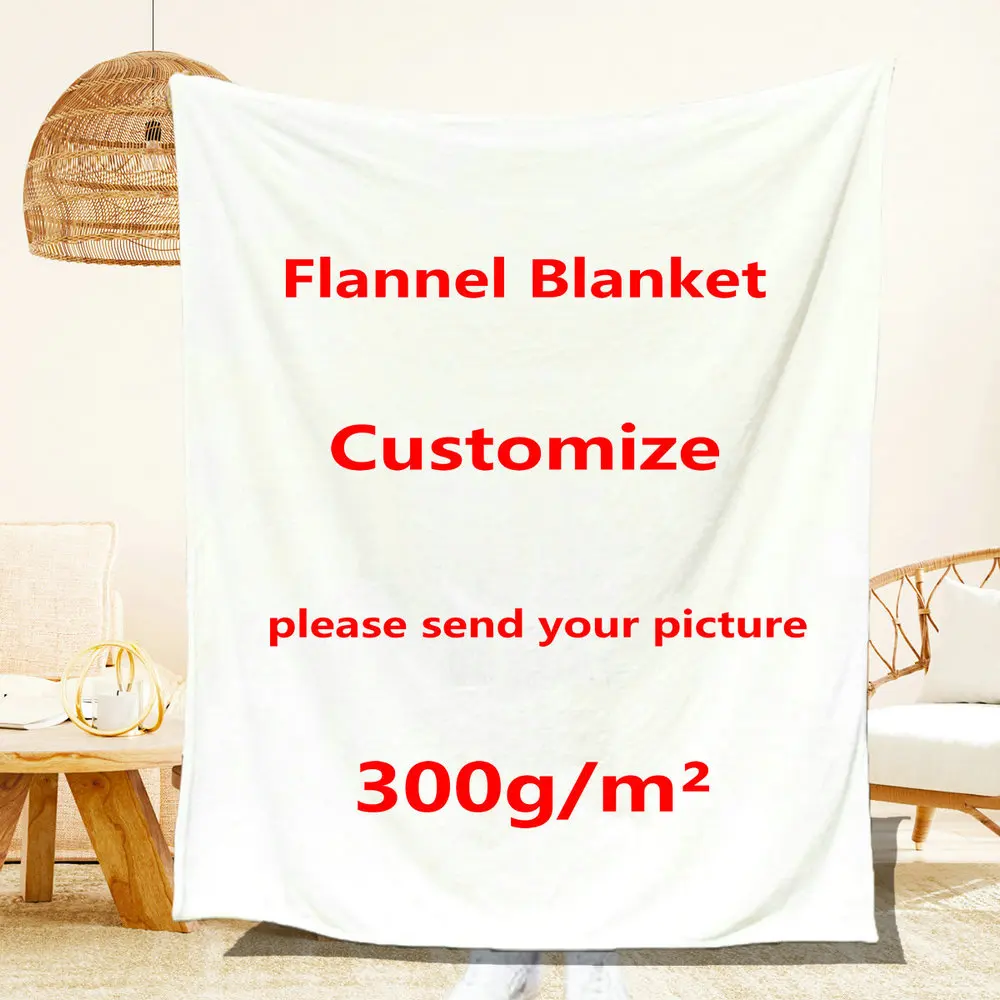 

Custom Flannel Throw Blanket 3D Printed Coral Fleece Blanket Soft Warm Sofa Cover Customized DIY Print on Demand Dropshipping