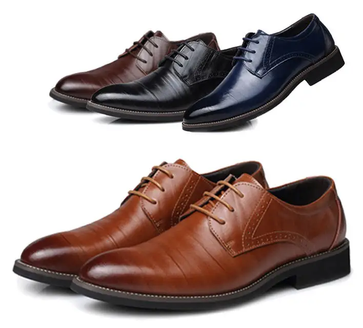 

DAFENP New products men leather shoes classic business formal wear leather shoes trend pointed-toe men's shoe Dress Shoes 39-47