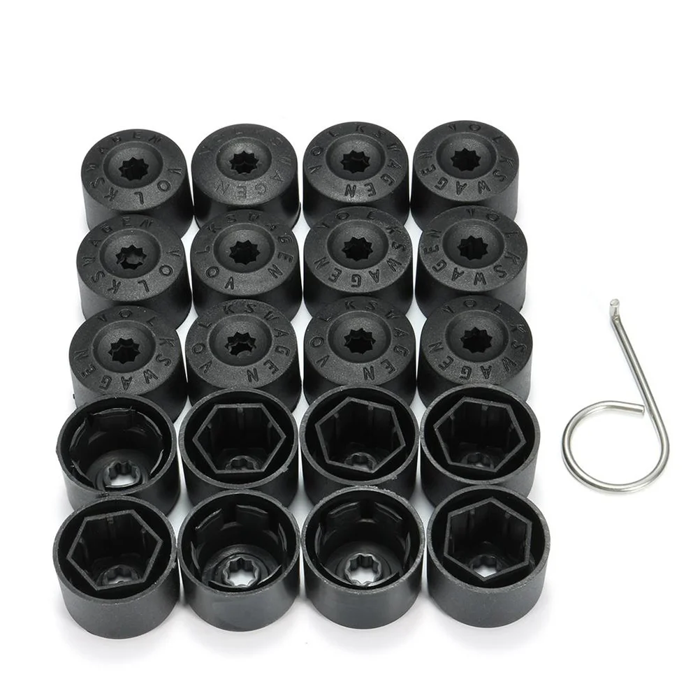 

21pcs Plastic Tire Stem Caps Wheel Covers Dustproof Tire for Car (Black)