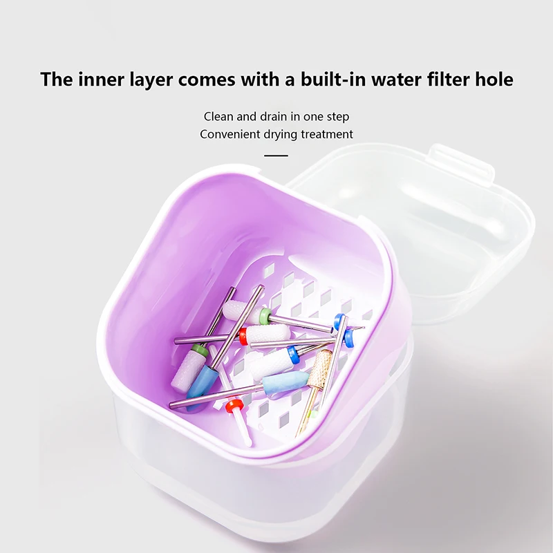 Портативный фильтр для дезинфекции спирта коробка очистки ногтей сверла дизайна