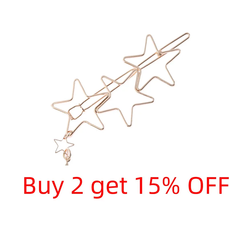 Современные стильные геометрические заколки для волос женщин золотые