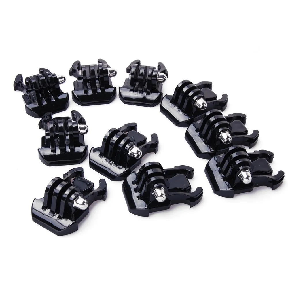 10pcs Buckle Clip Basic Mount for Gopro Go Pro Hero HD 3+ 4 5 6 7 8 9 10Accessories Case Helmet for XiaoMi yi camera accessories images - 6