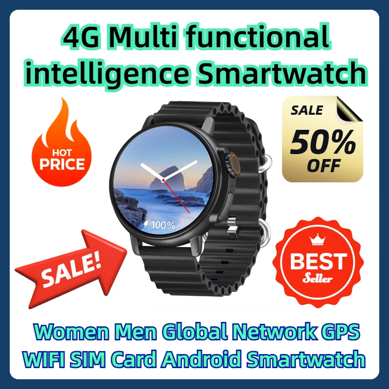 4G Многофункциональные интеллектуальные умные часы для женщин и мужчин