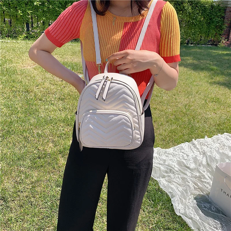 

New Lingge Leisure Backpack College Style Student Carrying Backpack Female