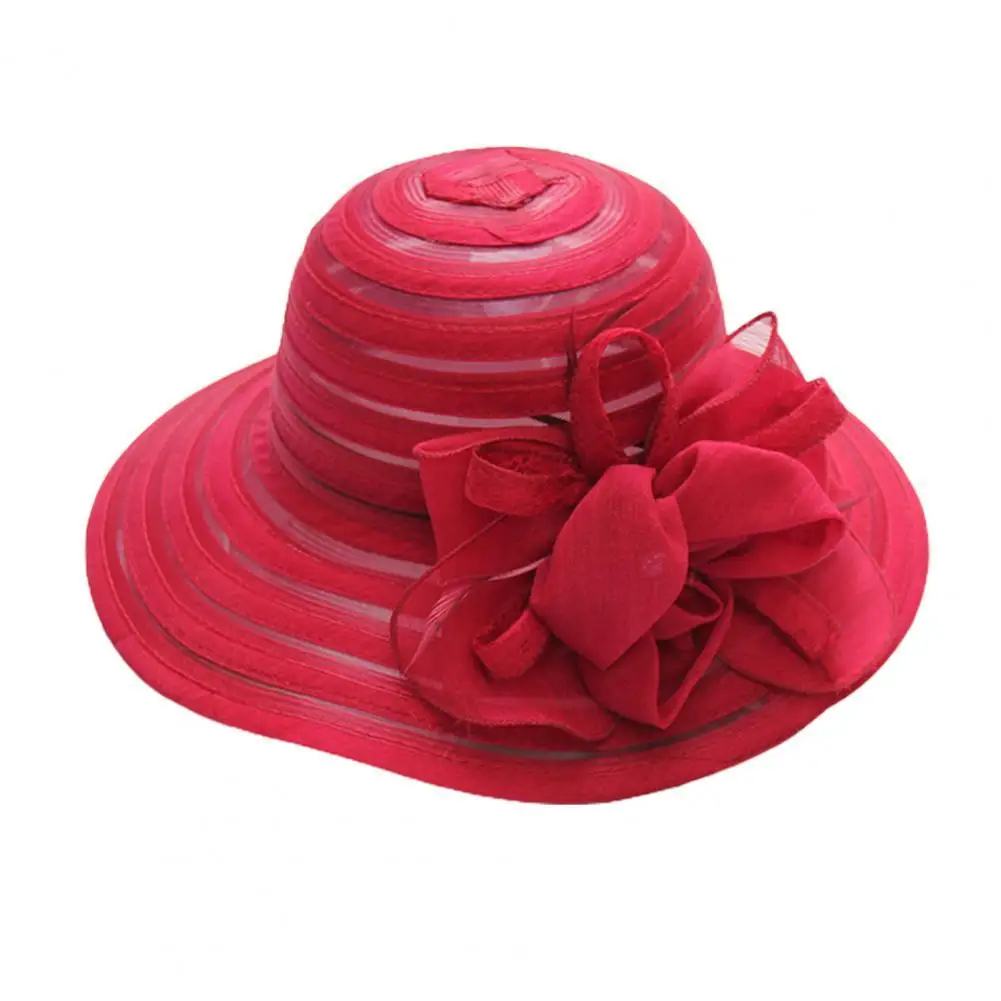 

Sun Hat Flower Wide Brim Summer Foldable Floral Hat for Party