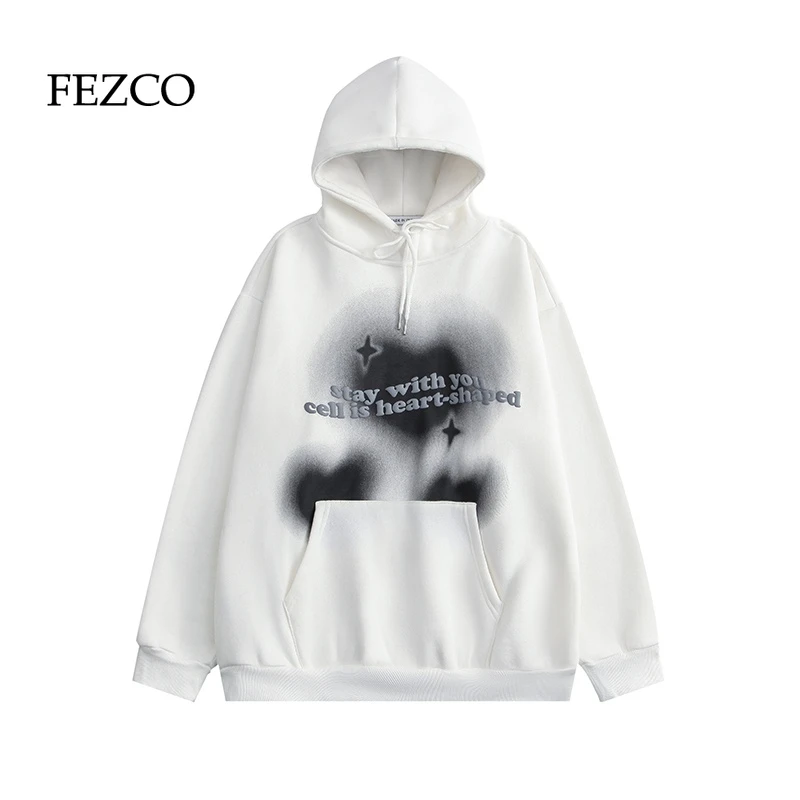 

FEZCO Spring Man Women Loose Printed Gothic Hoodies Hip Pop Streetwear Pullovers Punk Shirts Y2k Japanese Clothings Plus Size