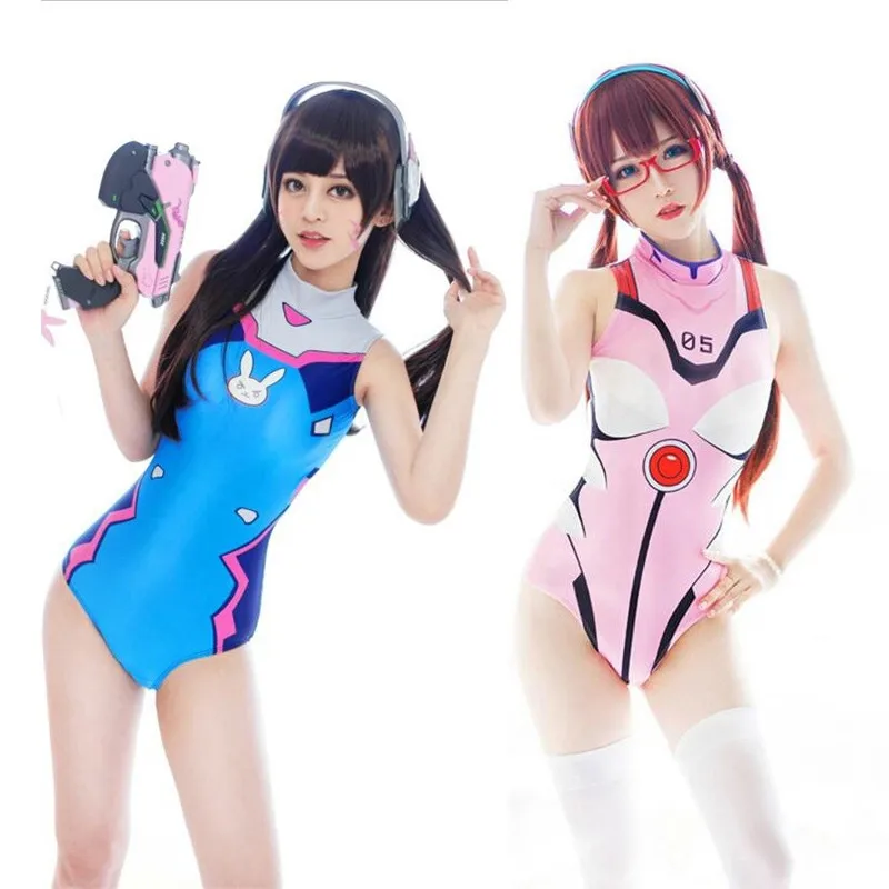 

Overwatch DVA Traje de baño de LICRA para dama, traje de baño de una pieza para Cosplay de Dva, Asuka, ángulo, SUKUMIZU, Anime
