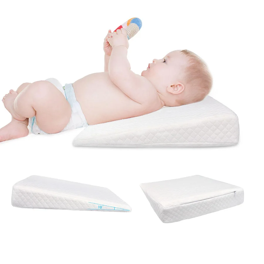 Posizionatore del sonno del bambino culla bianca cuscino con zeppa per bambini prevenire la testa piatta Anti riflusso cuscino per colica rialzato cuscino modellante