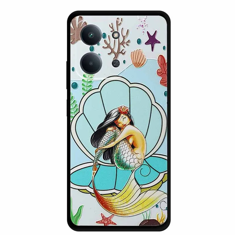 Чехол с 3D-рельефом для Xiaomi Redmi 15C 4G 5G 6.9'' (европейская версия), силиконовый, мягкий, с цветочным принтом, защитный чехол-накладка. (art.: 3920db98fca7a) - 3920db98fca7a