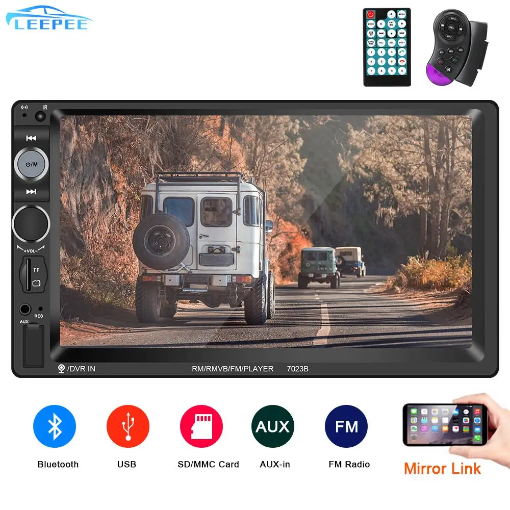 

Universal Bluetooth 7 Inch HD Touch Screen Multimedia MP5 Player Mirror Link Auto Audio FM Receiver 2 Din Car Stereo Radio