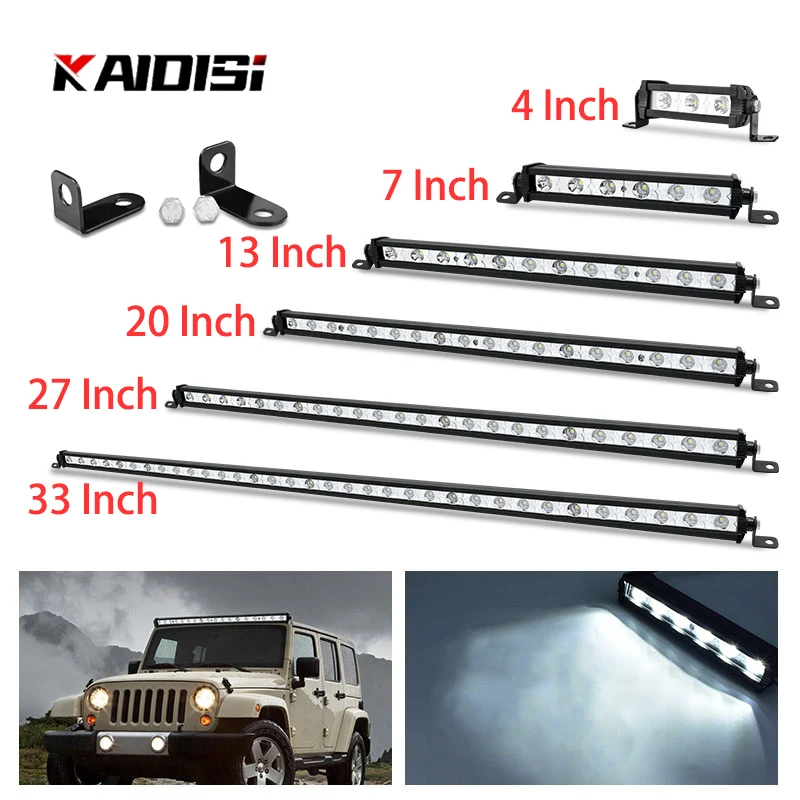 

SUPER SLIM LED WORK LIGHT BAR 4-20 INCH 12V 24V CAR SUV TRUCK WAGON PICKUP 4X4 UTE SPOT BUMPER SINGLE ROW DRIVING LAMP