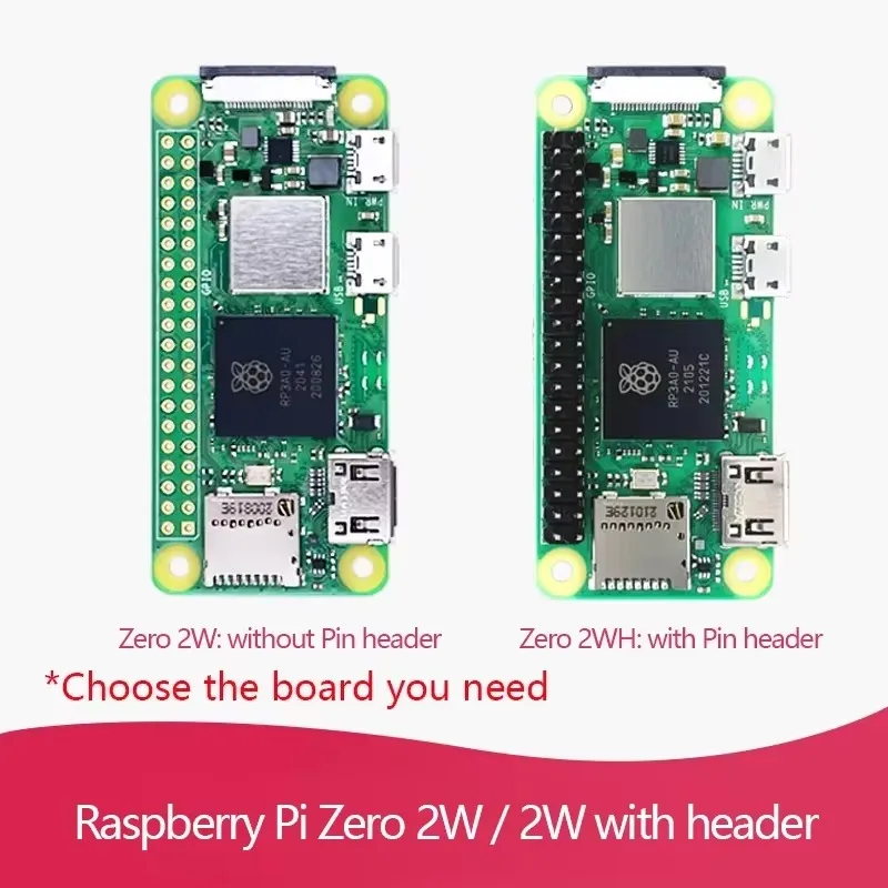 Фото BoMaS Raspberry Pi Zero 2W, 1 ГГц, четырехъядерный 64-битный процессор Arm Cortex-A53, 512 МБ SDRAM, Bluetooth BLE и Wi-Fi, Pi 0 2 W с корпусом и пин-коннекторами №2