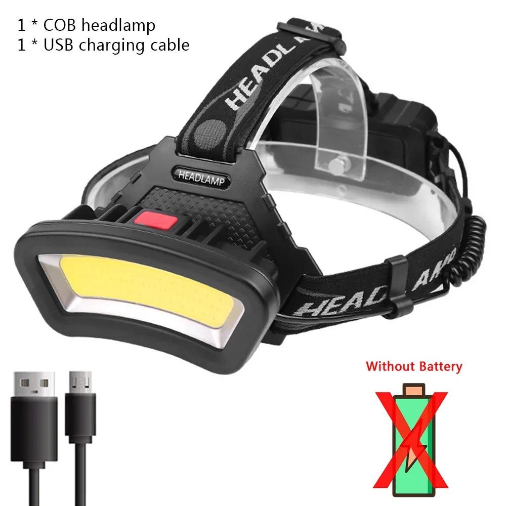 

USB-перезаряжаемый налобный фонарь COB 4 режимов