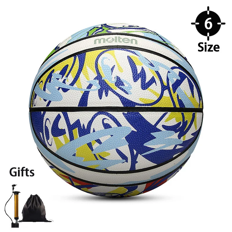 2023 New Molten Size 6 Women's Basketball Colorful Flower Ball Universal Durable PU Competition Training Outdoor Basketballs