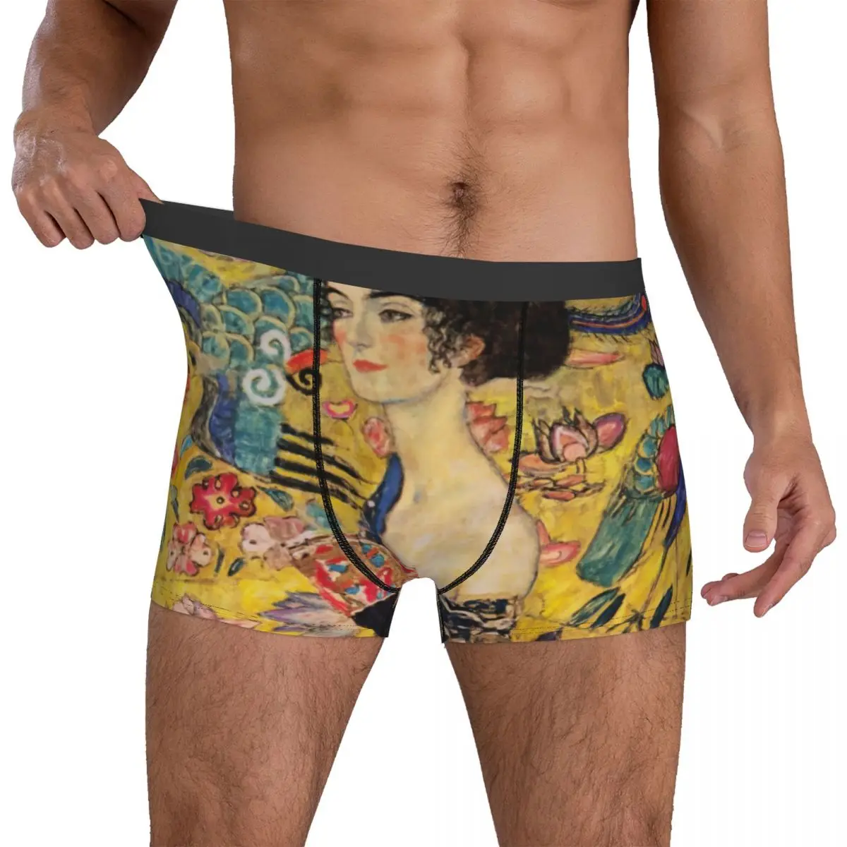 

Gustav Klimt Underwear Modern Art Print Sublimation Boxer Shorts Trenky Men's Underpants Plain Boxer Brief Birthday Gift