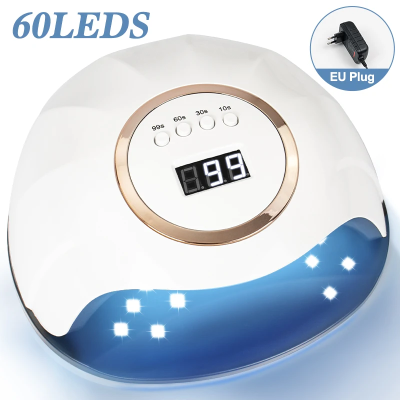 

60LED Nail Dryer For Manicure Fast Curing Nail Gel Polish LCD Display 4 Timer Setting Nail Lamp Salon Use Nail Art Equipment