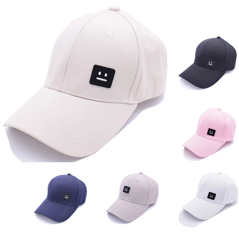

2022 Acne Studio Unisex Solid Color Smiley Baseball Cap AC Breathable Cotton Sun Hat Men's Street Hip-hop Cap Korean Fashion Hat