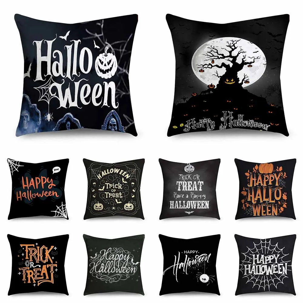 

Halloween Easter Happy Print Pattern Cushion Cover Home Living Room Sofa Decoration Cushion Cover Pillow Cover