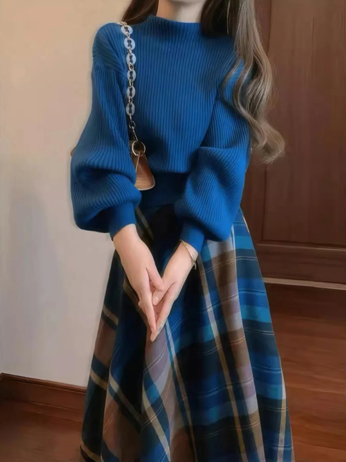 French sle Salt System Young High-Grade Sense Set Женский осенне-зимний возрастной вязаный свитер с