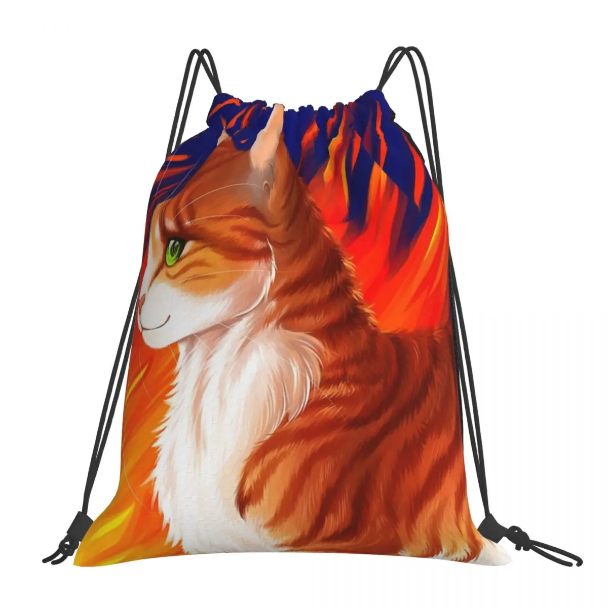 

Firestar Print Backpacks Casual Portable Drawstring Bags Drawstring Bundle Pocket Shoes Bag Book Bags For Travel Students