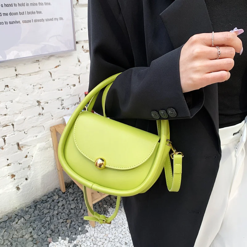 

Женская сумка на плечо, новинка 2023, Женская однотонная модная маленькая круглая сумка, свежая и милая однотонная сумка-мессенджер