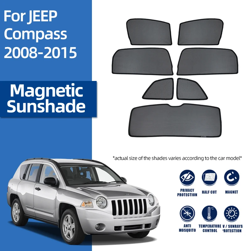 

Magnetic Car Sunshade Front Windshield Rear Side Window Sun Shades Curtain For Jeep COMPASS 2006-2022 Commander Renegade 2015-
