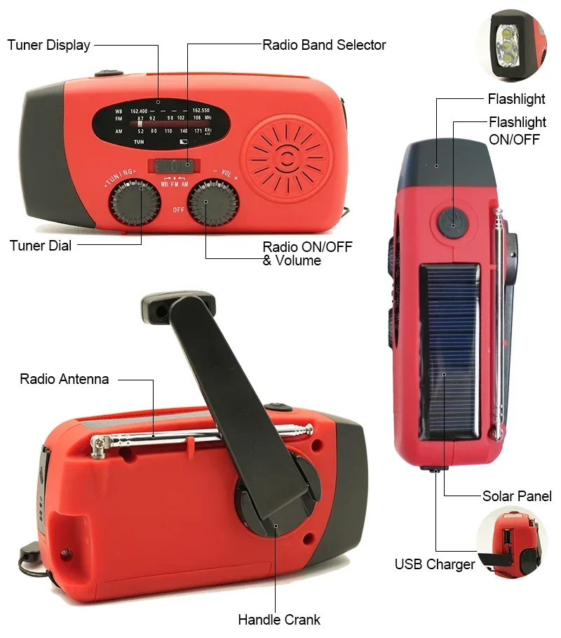 Рукоятка на солнечной батарее для кемпинга фонарь с AM/FM-радио использования вне