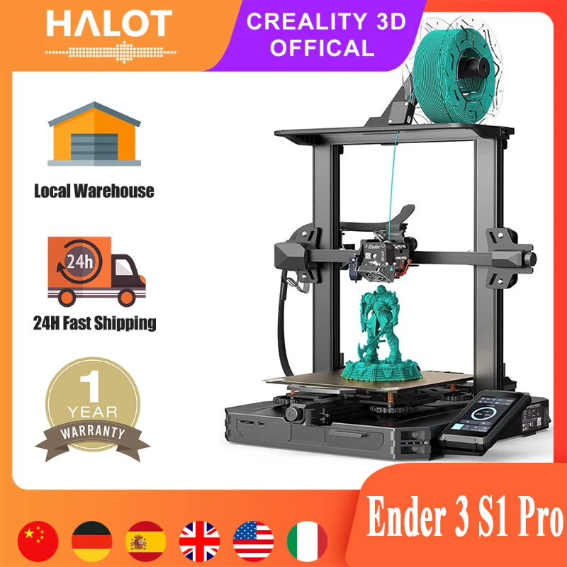 Best كرياليتي الرسمية أندر 3 S1 برو طابعة ثلاثية الأبعاد 300 درجة مئوية فوهات درجة الحرارة العالية بي لوح فولاذي ربيعي مع مصباح ليد