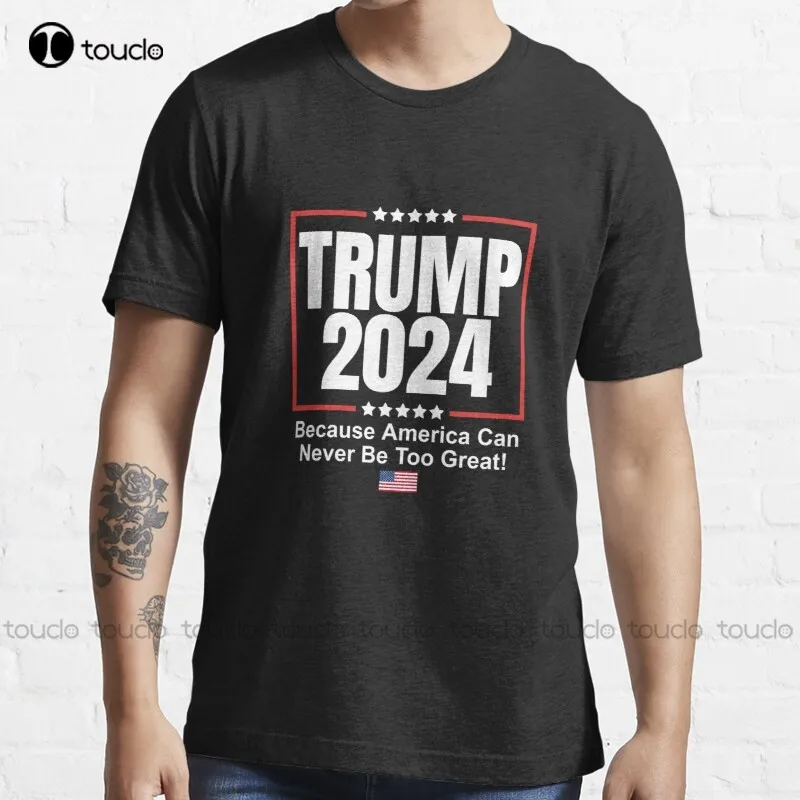 

Новый Трамп 2024, потому что Америка никогда не может быть слишком великолепной футболкой, футболка, хлопковая футболка, спортивные футболки для мужчин, модная забавная Новинка