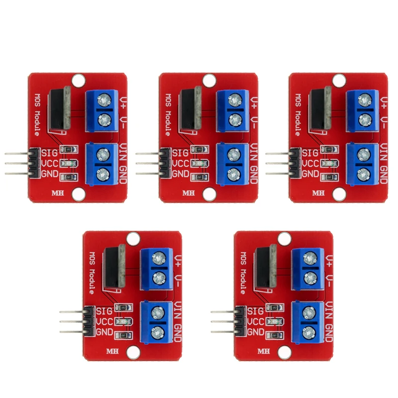 5 шт. 0-24 В верхняя кнопка Mosfet IRF520 драйвер MOS модуль для Arduino MCU ARM Raspberry pi |