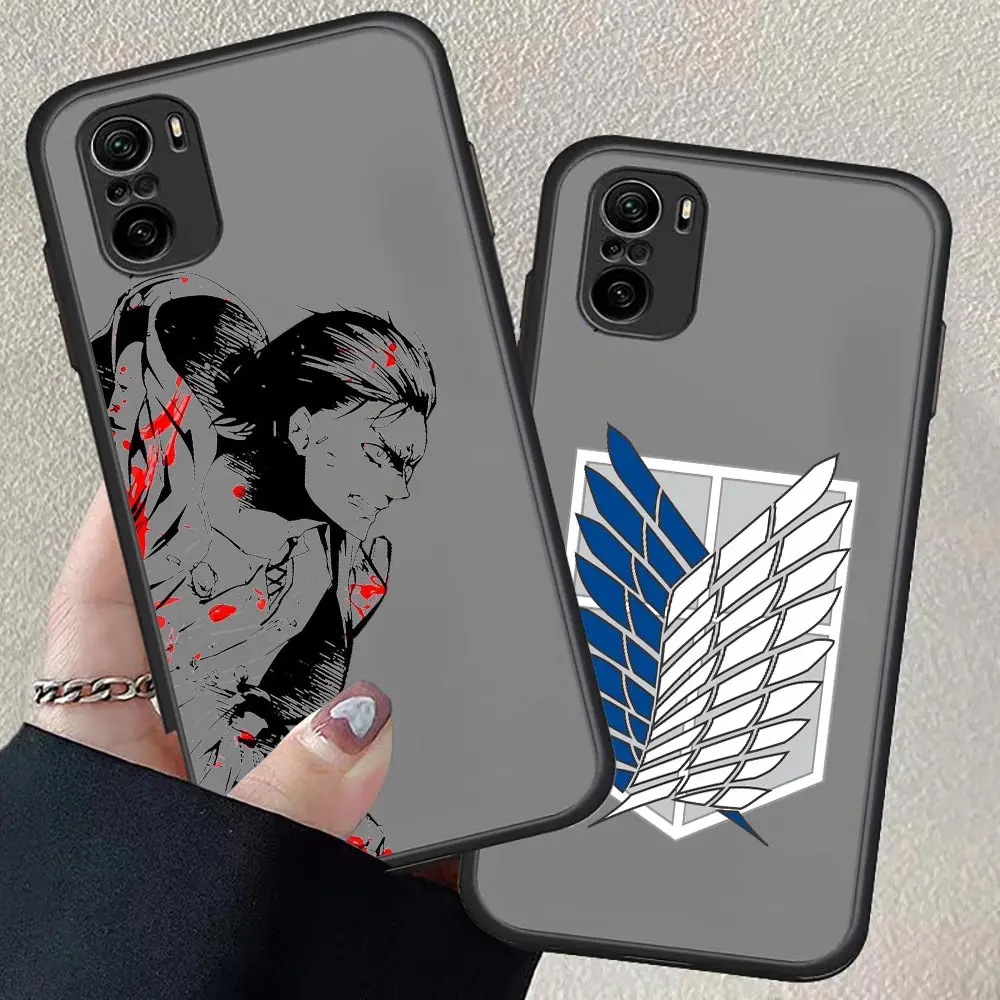 

Black Cartoon A-Attack On Titan Cartoon Matte For Redmi K40 Case For Redmi K40 K30 K20 10 10C 10X 9T 9C 9A 9 8A 8 7 A 6 Pro Plus