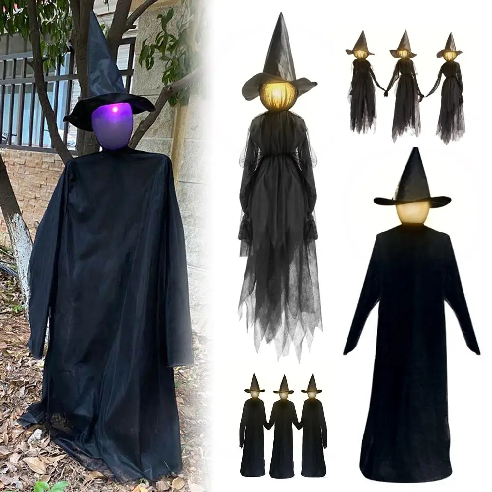 

1Pc Halloween Outdoor Light-Up Witche Ghost Colorful Terrifying Props Witch Decoration Decoration Ghost Scene Atmosphere Gl R5L4