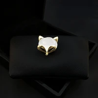 cute japanese style fox magnetic button brooch women men magnetic traceless high grade corsage suit accessories jewelry animal
