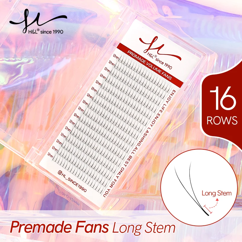 

H&L SINCE 1990 3D 4D 5D Lashes Long Stem Premade Volume Fans Faux Mink Russian Volume Professional Eyelash Extensions Makeup