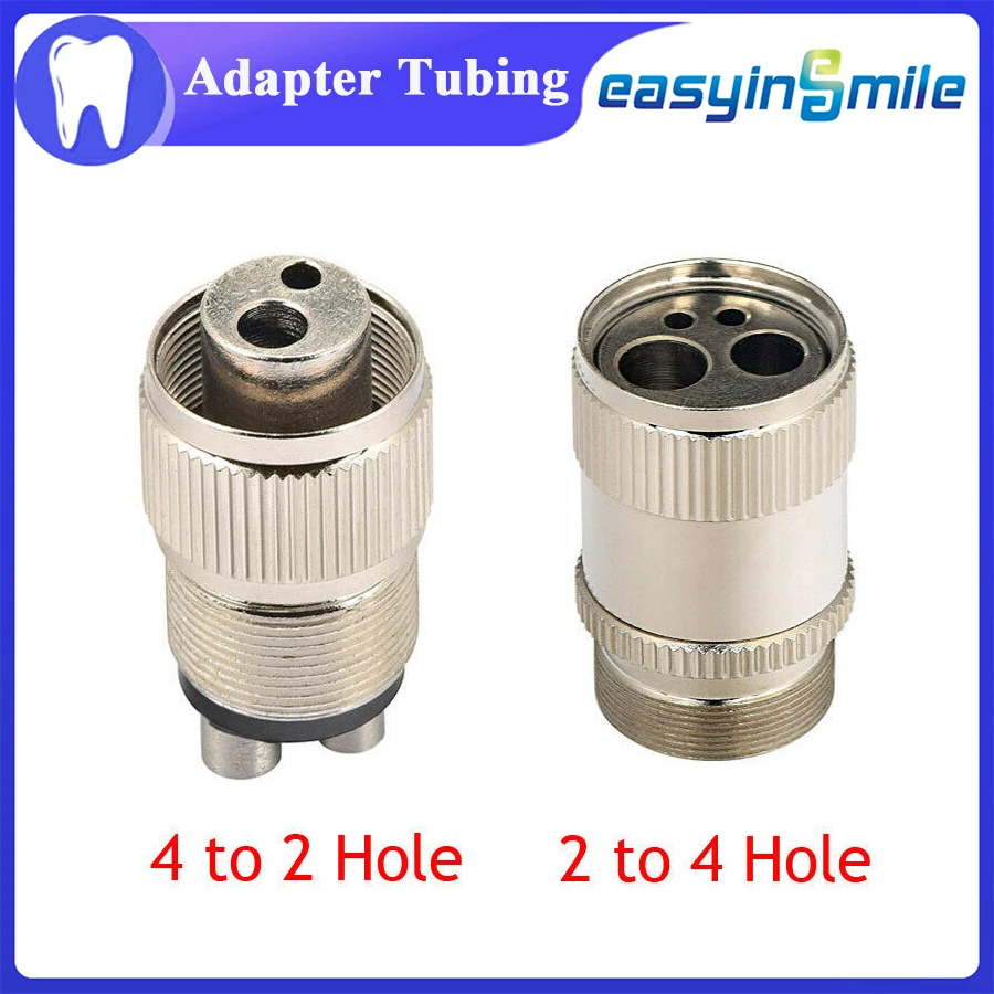 

4/2 Holes Dental Turbine Handpiece Adapter Changer Connector For High Speed Handpiece Spare Parts Tool Tubing Hose EASYINSMILE