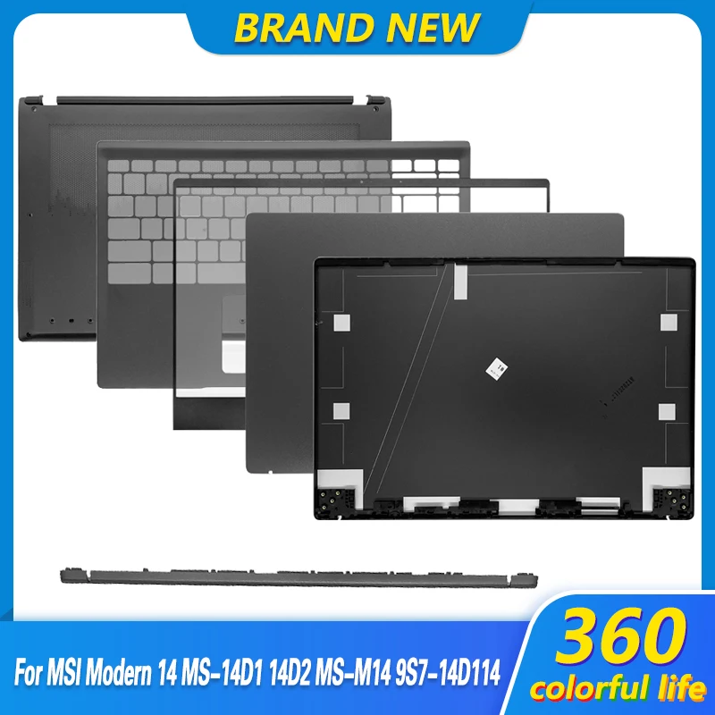 

Новинка, чехол для ноутбука MSI Modern 14 MS-14D1 14D2 M14, задняя крышка для ЖК-экрана/Передняя панель/Упор для рук/Нижняя крышка/петля, черный/синий