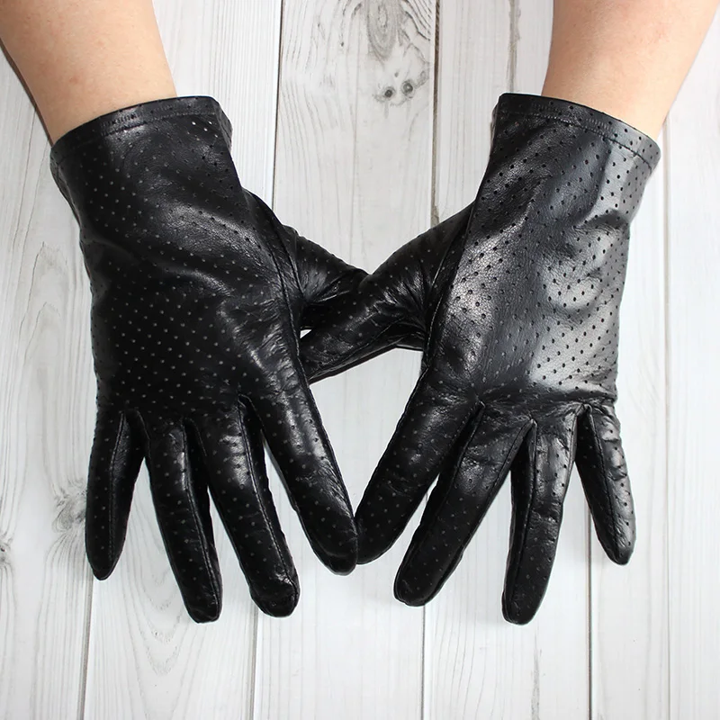 

Мужские весенние осенние кожаные перчатки из натуральной овчины, дышащие тонкие кожаные перчатки с полным пальцем, перчатки для вождения на открытом воздухе, Gloves2023