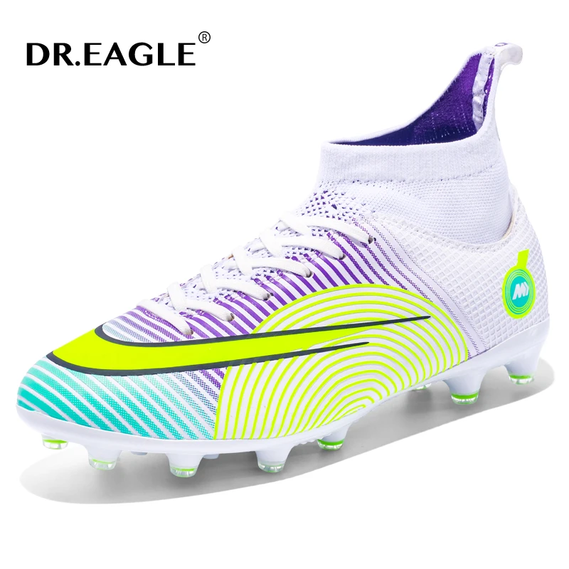 

DR.EAGLE Men's Lightweight Soccer Shoes Outdoor Boys Football Ankle Boots Non-Slip Training Sneakers Kids Soccer Cleats Unisex
