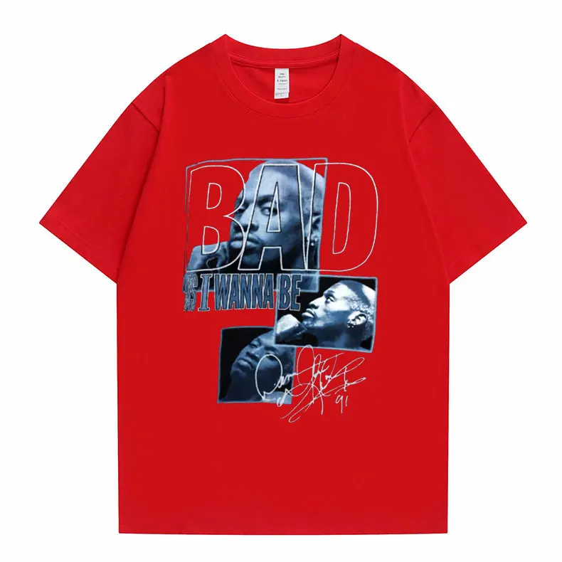 The Worm Dennis Rodman Print Tshirt Summer Boys Basketball T Shirts Male Cotton Tees Man Streetwear Men Women Hip Hop T-shirts images - 6