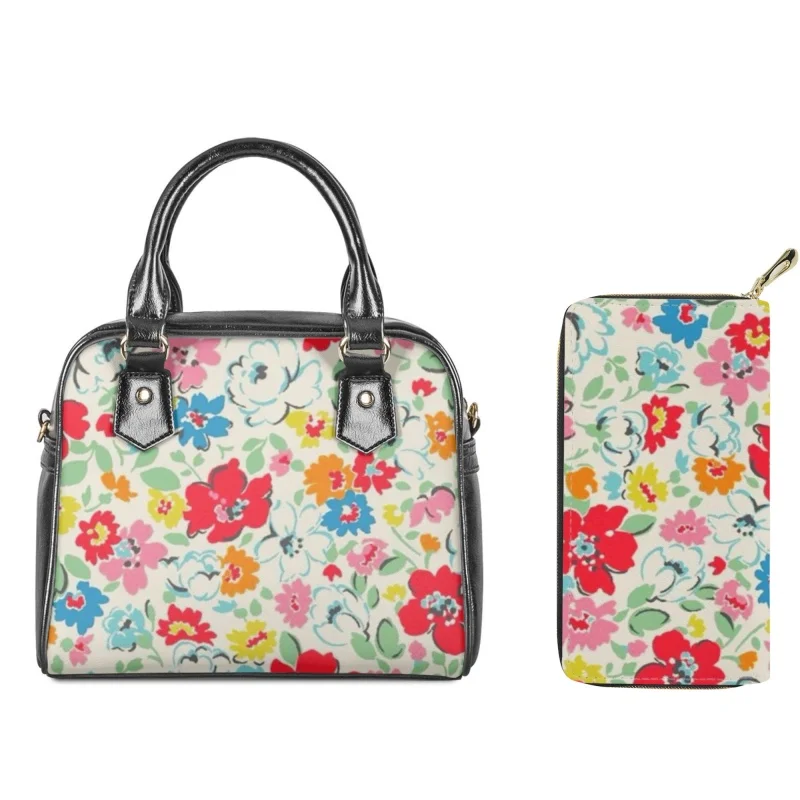 

Женская Цветочная сумка twoheart sgirl через плечо, Многофункциональные Сумки из искусственной кожи, кошелек, Повседневная многофункциональная сумка на одно плечо для женщин