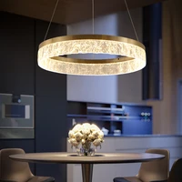 deyidn modern ring chandelier resin lampshade nordic apartment villa duplex building lobby round restaurant lamp