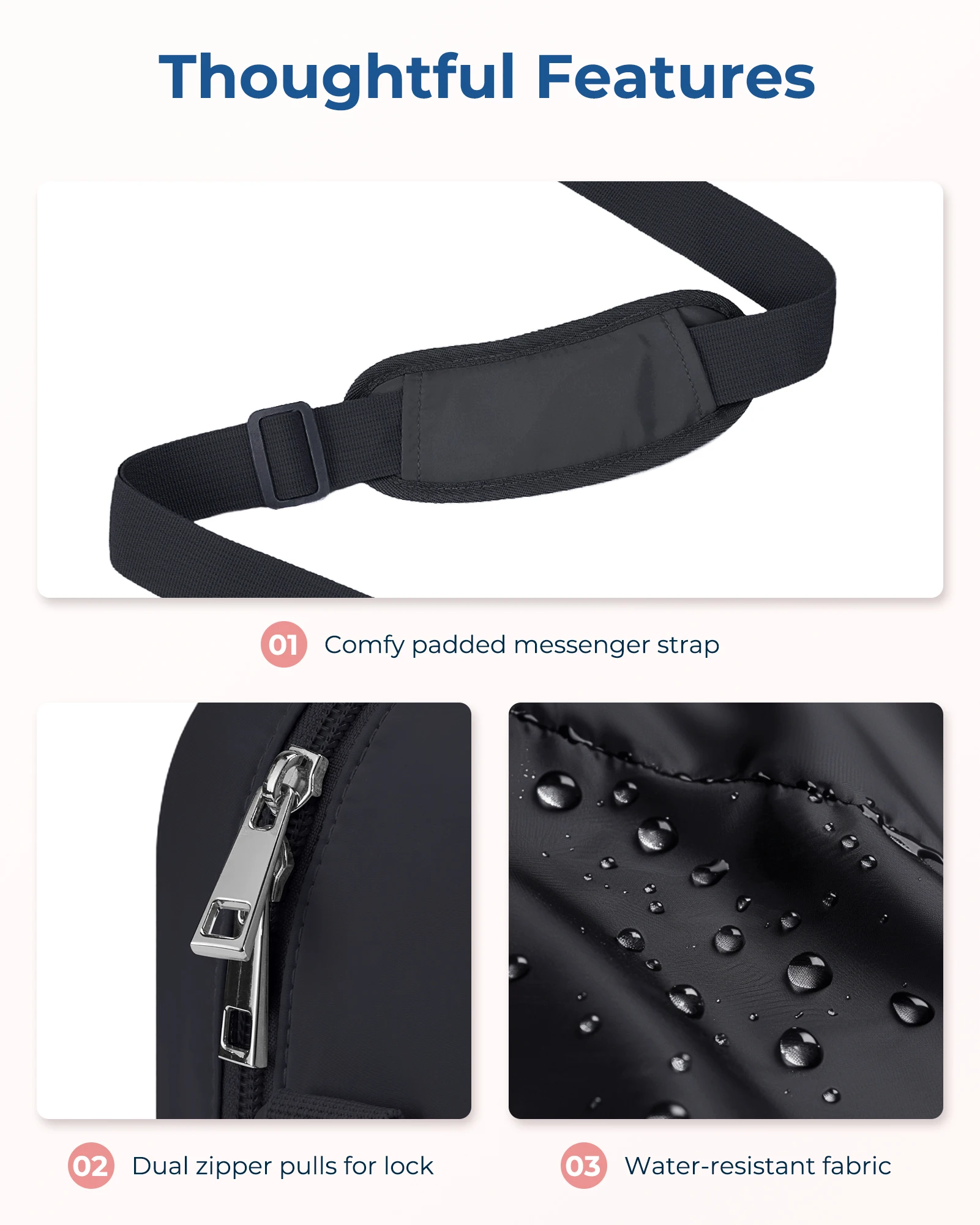 Сумка-мессенджер BAGSMART для ноутбука 15 6 дюйма большой портфель на плечо компьютера