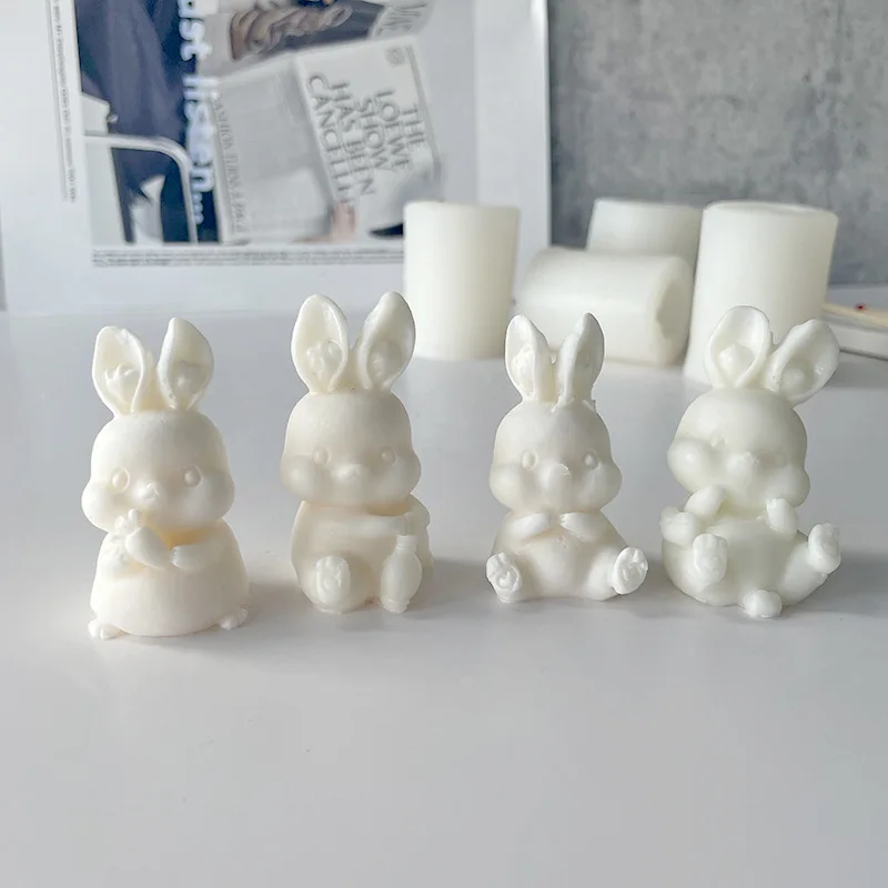 

Easter Bunny Mold 3D Cute Bunny Candle Silicone Mold Cake Chocolate Sweet Mold Candle Making Supplies Home Decorations