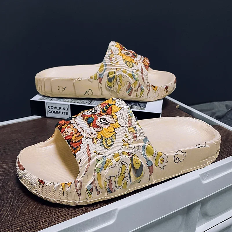 Мужские сандалии The Monster Nian дышащие пляжные шлепанцы с волнистыми углами легкие