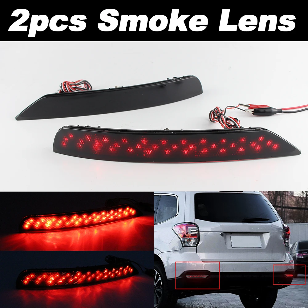 2X для Subaru Forester 2009 2010 2011 2012 2013 2014 2015 2015 2017 2018 черный дымчатый объектив бампер отражатель светодиодный стоп-сигнал красный