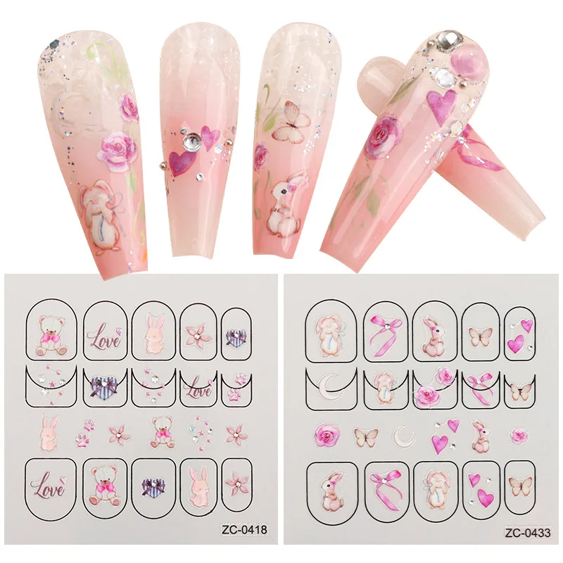 

New 3D Nail Art Sticker DIY Color Nail Jewelry INS Style Diamond Self-adhesive Nail Polish Sticker For Manicure Decal Decoration