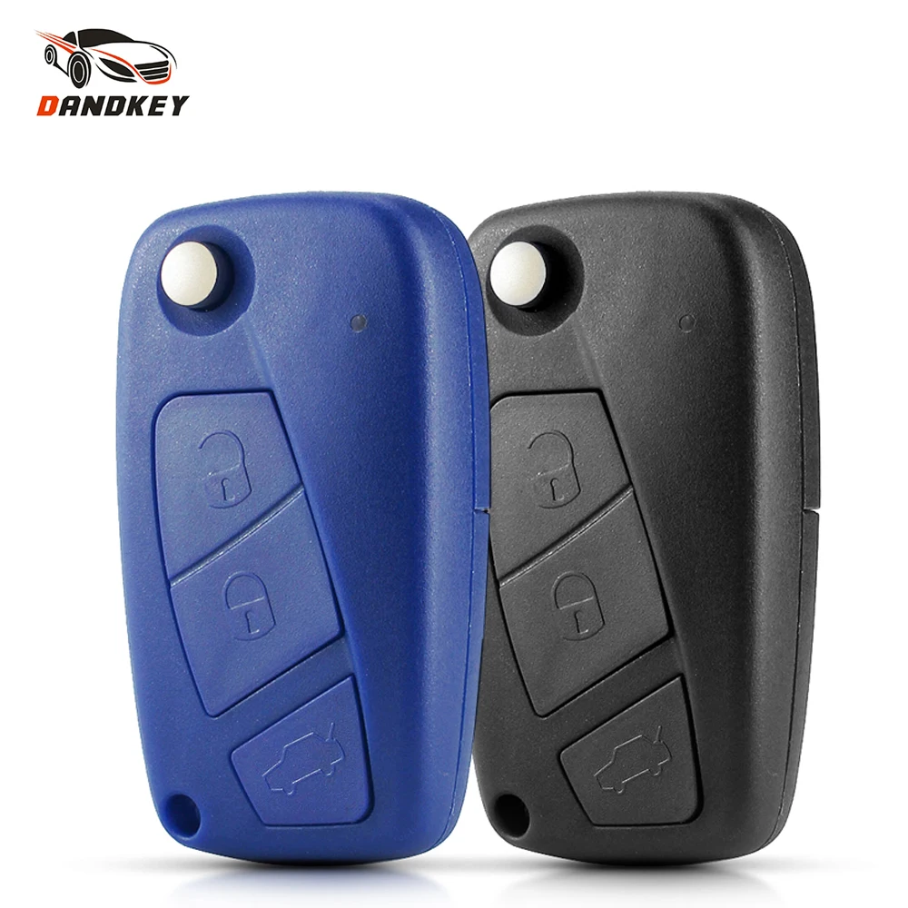 

Dandkey Replacement 3 Button Car Remote Flip Key Shell Case Fob Cover For Fiat 500 Panda Stilo Ducato Punto Auto Uncut Blade