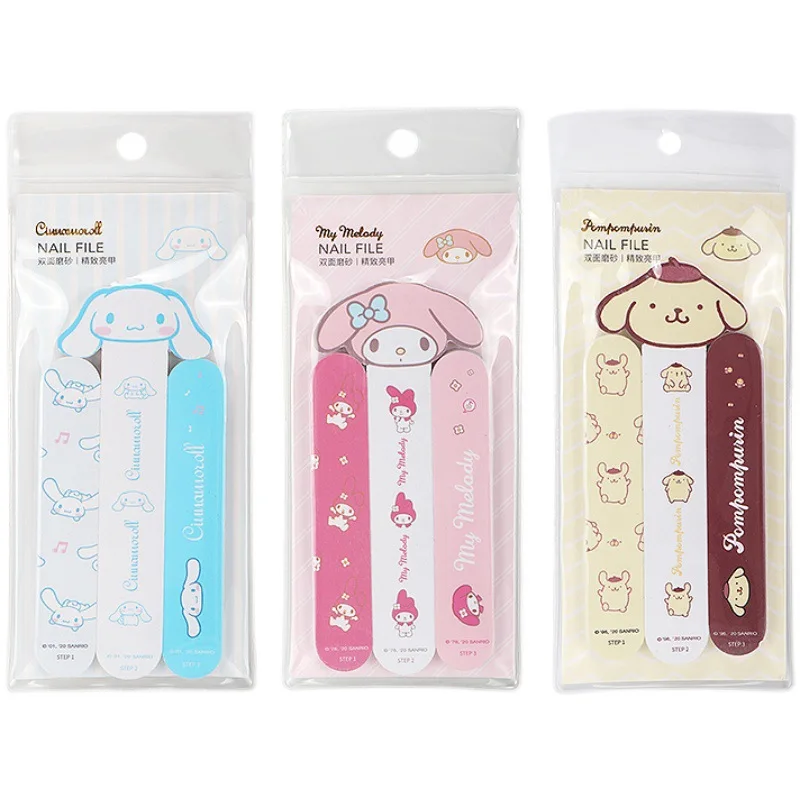 

Kawaii Sanriod Anime Collection Cinnamoroll Mymelody Cartoon Nail Polishing Sponge Nail File Polishing Baby Strip Girl Gift