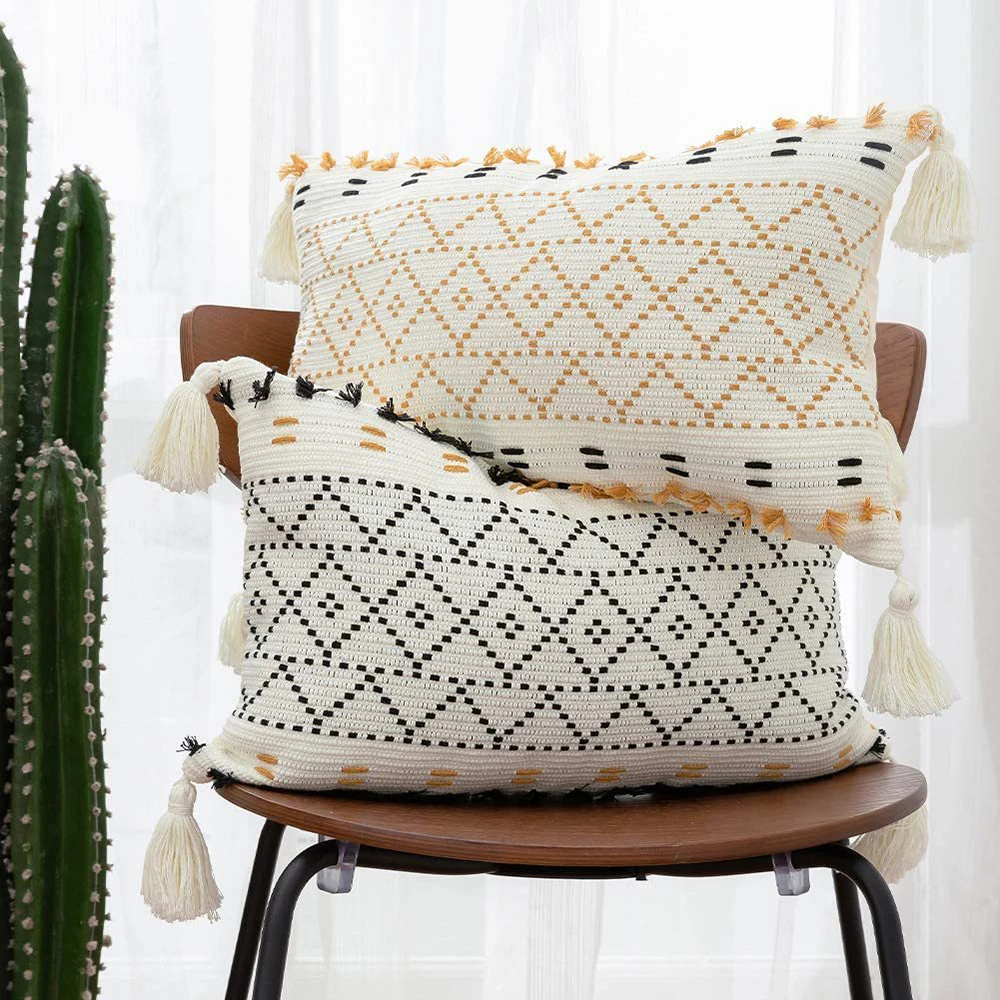 

Boho Home Decor Chair Cushion Nordic Modern Minimalist Pillowcase Tufted Tassel Morocco for Livingroom Seat Cushion Pillow